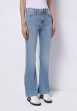 Regular Fit Orta Bel Bootcut Kadın İndigo Jean Pantolon