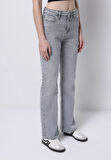 Regular Fit   Kadın Gri Jean Pantolon