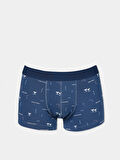 Modern Fit Baskılı Erkek Lacivert Boxer