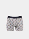 Modern Fit Baskılı Erkek Gri Boxer