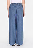 Loose Fit Orta Bel Düz Paça Kadın Mavi Jean Pantolon