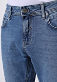 Straight Fit   Erkek Mavi Jean Pantolon