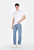 Loose Straight Fit   Erkek Mavi Jean Pantolon