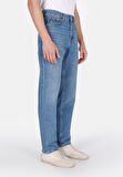 Loose Straight Fit   Erkek Mavi Jean Pantolon