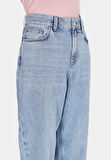 Barrel Fit   Kadın Mavi Jean Pantolon
