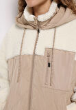 Regular Fit Kapüşonlu Fermuarlı Astarlı Suya Dayanıklı Kadın Bej Mont