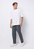 Regular Fit Orta Bel Düz Paça Erkek Antrasit  Pantolon