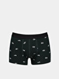 Modern Fit Baskılı Erkek Yeşil Boxer