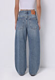 Baggy Fit   Kadın İndigo Jean Pantolon