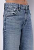 Baggy Fit   Kadın İndigo Jean Pantolon