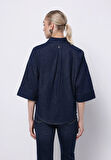 Oversize Fit Klasik Bedenli Düz Kadın Siyah Uzun Kol Gömlek