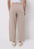 Regular Fit Orta Bel Düz Kadın Bej Eşofman Altı