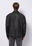 Slim Fit     Erkek Siyah Mont Pu