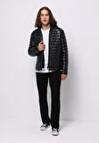 Slim Fit     Erkek Siyah Mont Pu