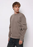 Comfort Fit   Erkek Bej Sweatshirt