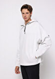 Oversize Fit   Erkek Beyaz Sweatshirt