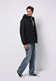 Slim Fit     Erkek Siyah Mont