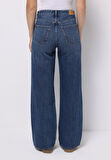 Regular Fit Yüksel Bel Geniş Paça Kadın İndigo Jean Pantolon