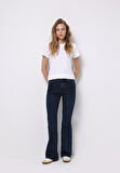 Regular Fit Orta Bel Bootcut Kadın Lacivert Jean Pantolon