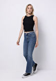 Regular Fit   Kadın İndigo Jean Pantolon