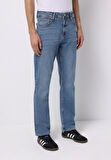 Regular Fit   Erkek Açik İndigo Jean Pantolon