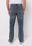 Loose Straight Fit   Erkek İndigo Jean Pantolon
