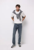 Loose Straight Fit   Erkek İndigo Jean Pantolon