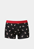 Modern Fit Baskılı Erkek Siyah Boxer