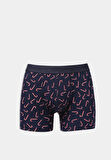 Modern Fit Baskılı Erkek Lacivert Boxer