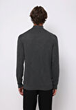 Regular Fit Turtle Neck Jakarlı Erkek Antrasit Kazak