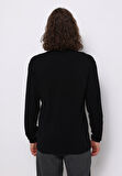 Regular Fit Turtle Neck Jakarlı Erkek Siyah Kazak