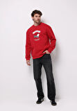 Comfort Fit   Erkek Kirmizi Sweatshirt