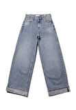 Loose Fit   Kadın İndigo Jean Pantolon