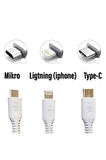 Kısa Şarj Kablosu 25cm Powerbank Telefon Şarj Kablosu 25cm