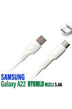 Samsung A22 Şarj Kablosu 3.4A 20W HIZLI Type C Şarj Kablosu