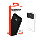 10000 mAh 2X USB Dahili Type-C Kablo LCD Güç Göstergeli Powerbank LKP-36