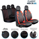 
Renault Megane 4 SEDAN Uyumlu Full Deri Oto Koltuk Kılıfı Ön Arka Set Classy Model Kırmızı Siyah SC