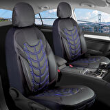 Kia Sportage Uyumlu Full Deri Oto Koltuk Kılıfı Ön Arka Set Classy Model Siyah Mavi SC