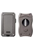 Colibri Rally Gunmetal 3 Torch Çakmak & Gunmetal SV-Cut Premium Puro Seti