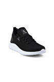 Erkek Siyah Beyaz Sneaker Spor Ayakkabı Rahat Hafif Günlük