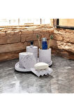 Modern Sanat Eseri Gibi Mermer Desenli Beton Banyo Aksesuar Seti (5 Parça)