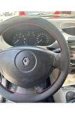 RENAULT CLİO SYMBOL 2008 ÜNİVERSAL DİKMELİ DİREKSİYON KILIFI KIRMIZI İPLİ