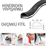 Contacall Otomobil Fitili İki Kapı Arası Fitili Orta Direk Fitili 2 Metre Kendinden Yapışkanlı Rüzgar Azaltıcı Fitil