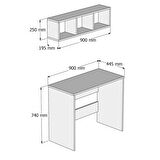 Çalışma Masası Raflı Çam - CLM0202