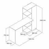 Venüs Çalışma Masası Raflı Kapaklı Çam Beyaz - CLM0503