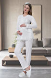 Mecit Ekru 1501 Hamile Lohusa Pijama Takımı
