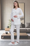 Mecit Ekru 1501 Hamile Lohusa Pijama Takımı