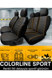Skoda Fabia 2007 ve Sonrası Uyumlu Colorline Sport Deri Siyah - Taba Koltuk Kılıfı