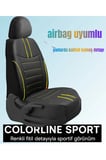 Skoda Octavia 2004 ve Sonrası Uyumlu Colorline Sport Deri Siyah - Sarı Koltuk Kılıfı