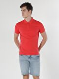Slim Fit Polo Yaka Erkek Pembe Polo Kısa Kol
